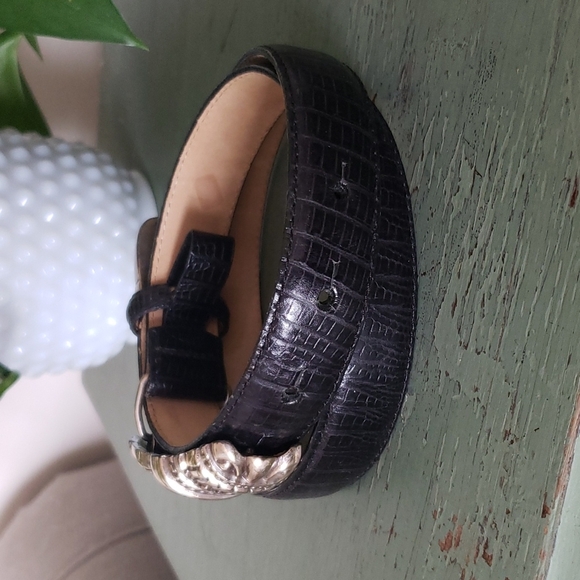 Vintage Brighton Black Leather Belt - Picture 4 of 6